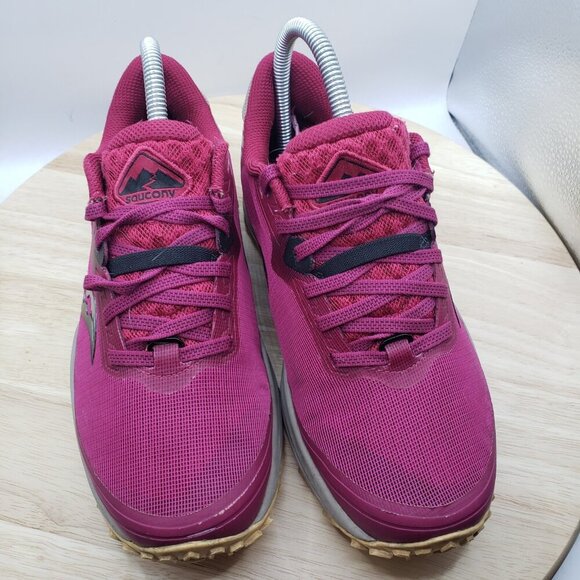 Saucony Peregrine 11 Womens Size 7.5 Trail Running Shoes Cranberry Red S10641-45 - Picture 2 of 9